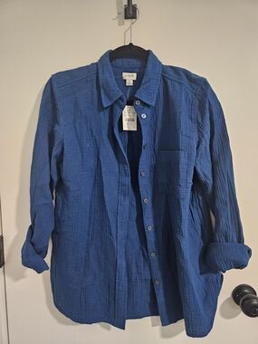 J. Crew 100% Cotton Button Down Deep Blue